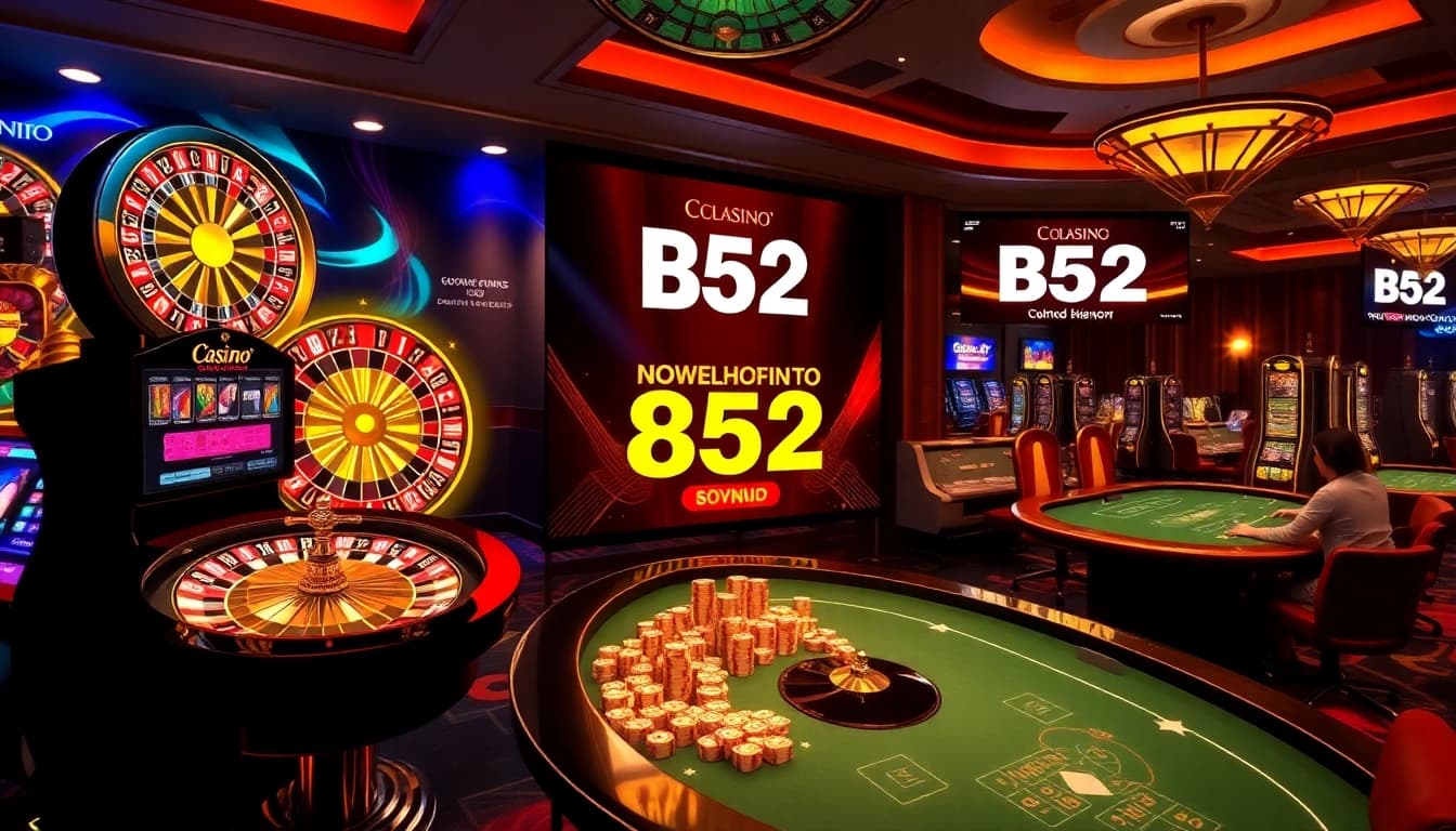 Experience thrilling gameplay at B52 with vibrant casino tables and exciting slot machines.
