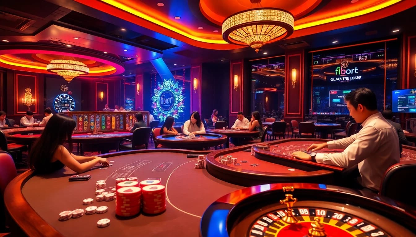Experience the thrilling atmosphere of fb88 report's online casino, showcasing vibrant games and expert players.