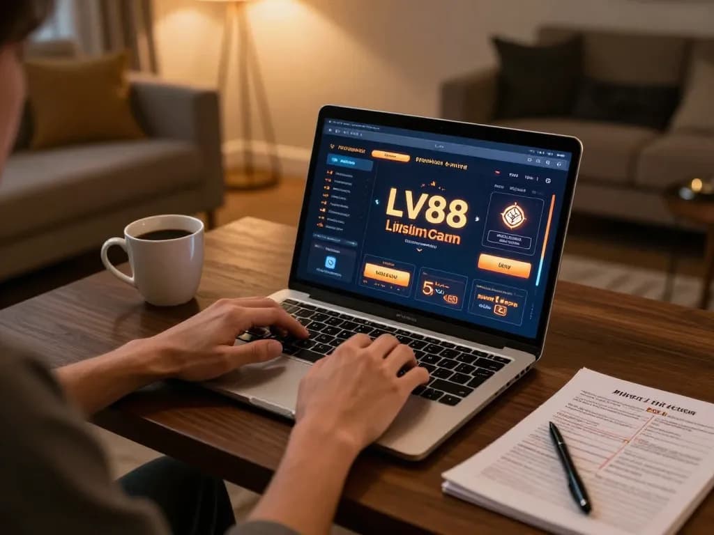 Player enjoying an online casino gaming session on LV88, showcasing the interactive interface and strategic notes.
