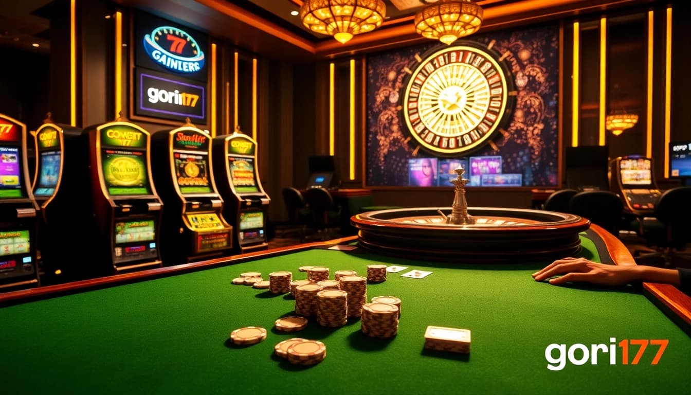 Players engage in exciting casino games at gori77, highlighting the thrill of winning big.