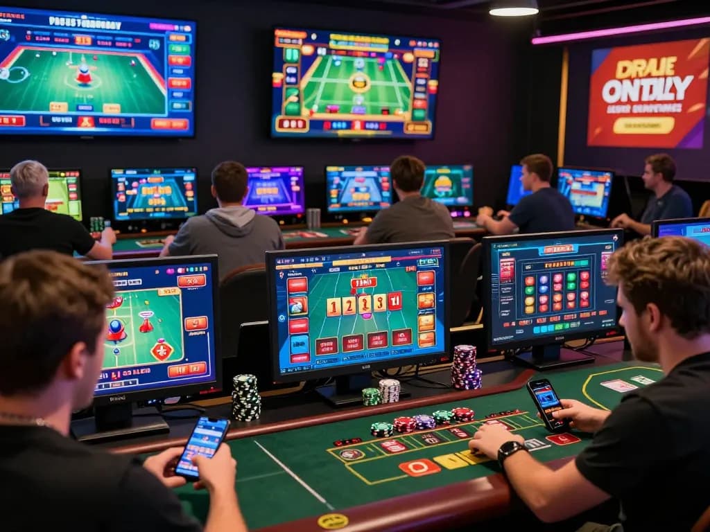 Dynamic online gaming experience at Onbet, showcasing players engaging with thrilling games.