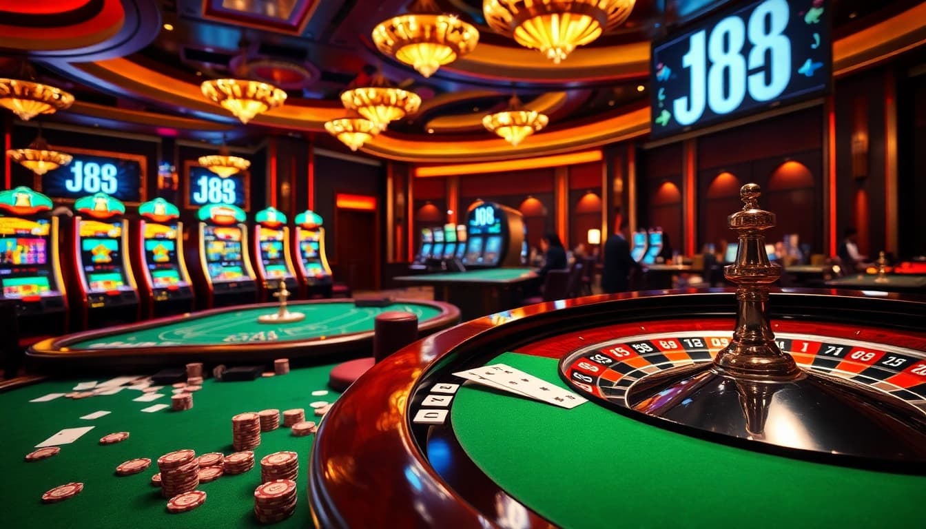 J88 casino features vibrant tables with players enjoying thrilling games and winning experiences.