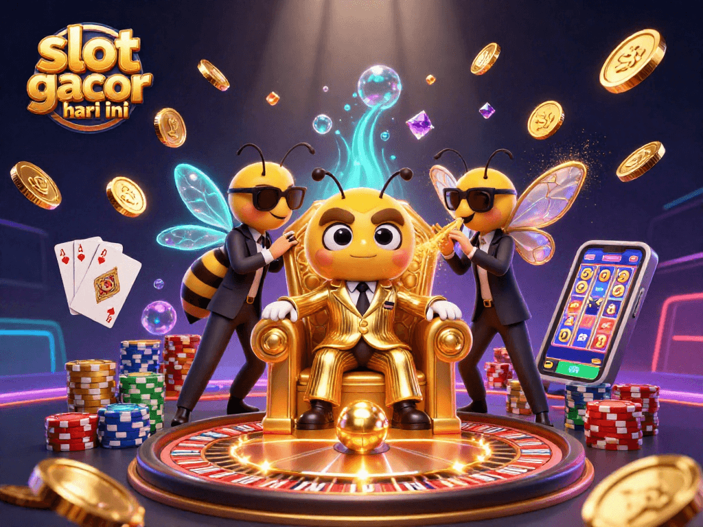 Experience slot gacor hari ini with vibrant 3D casino elements and an engaging scene.