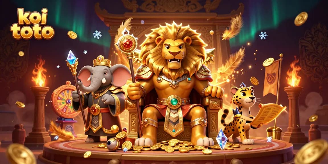 Experience the excitement of koi toto with vibrant lottery elements, gold coins, and dynamic character interactions.