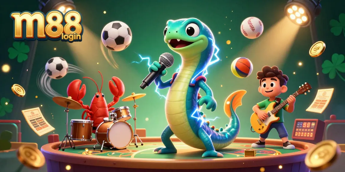 Experience m88 login with a vibrant underwater casino performance featuring electrifying characters and dynamic sports elements.