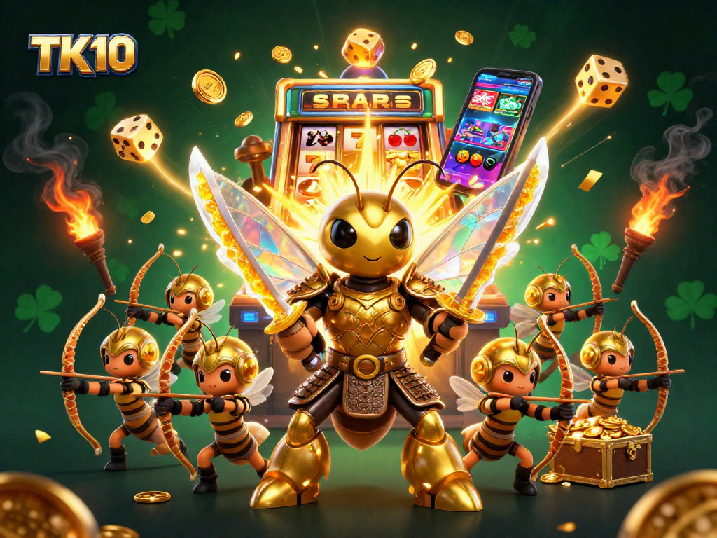 Encounter thrilling betting adventures at TK10 with dynamic 3D gaming elements in a vibrant casino scene.