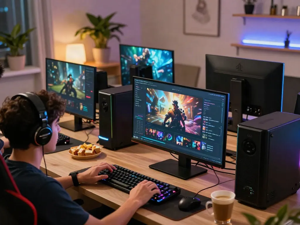 A80 online gaming platform with vibrant game graphics and gaming setup.