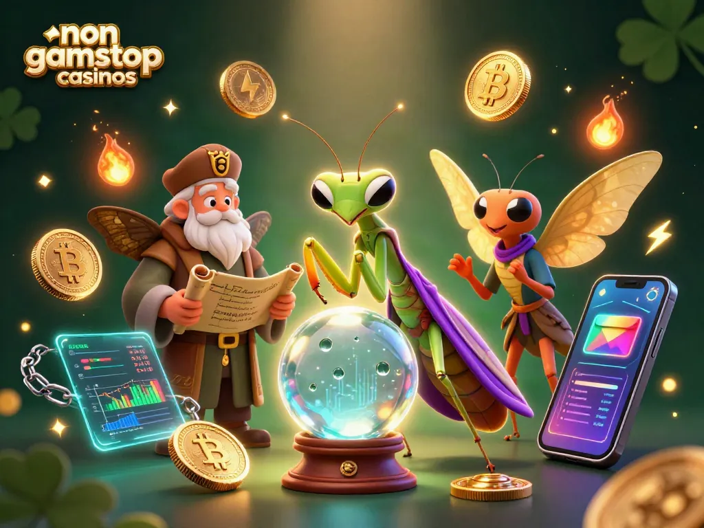 Engage with thrilling non gamstop casinos featuring vibrant characters and crypto elements.