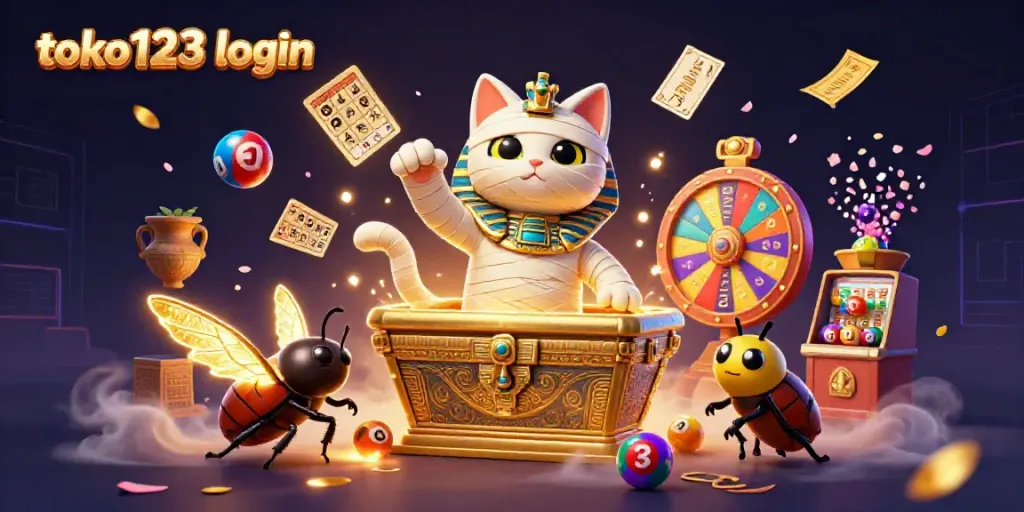 Engage with the exhilarating world of gaming in this dynamic toko123 login illustration.