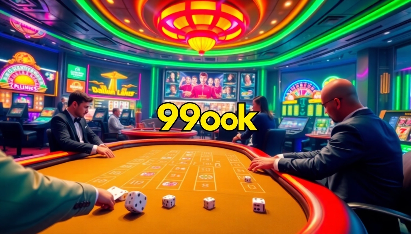 Players engaging in thrilling casino games like poker and roulette at 99ok online platform with vibrant atmosphere.