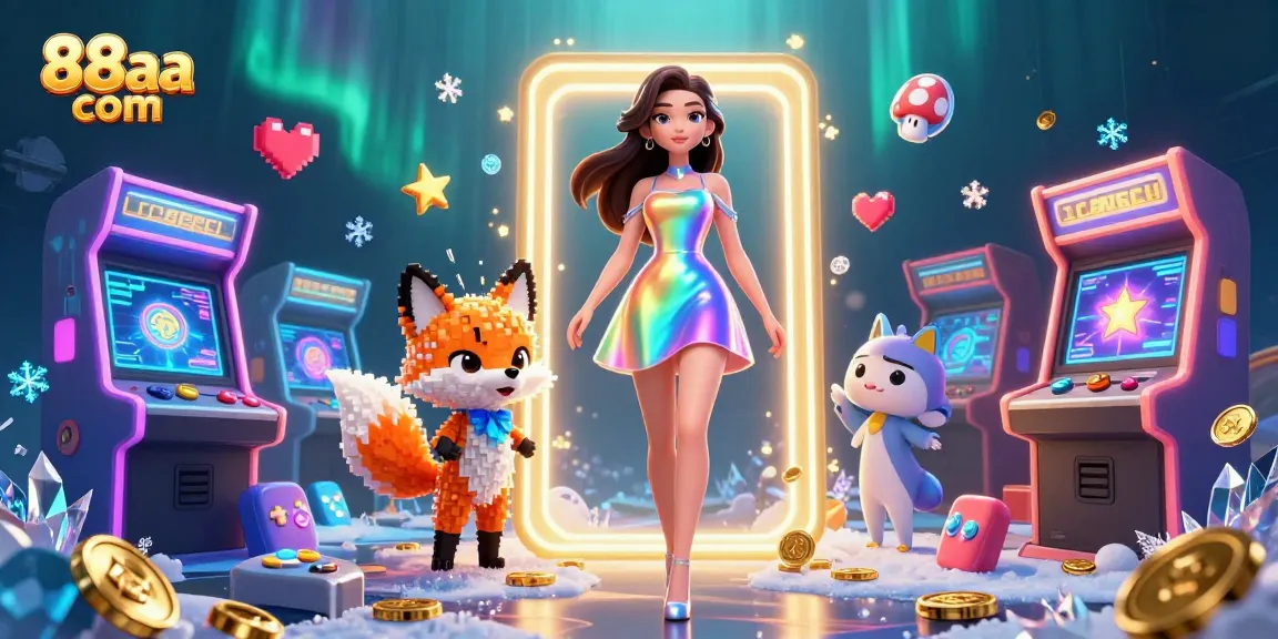 Experience thrilling gaming action and fun with 88aa com at this vibrant casino illustration.