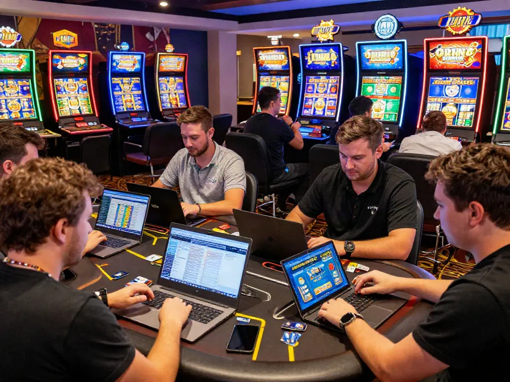 Engaged players exploring the best casinos for credit cards, enjoying vibrant online gaming.