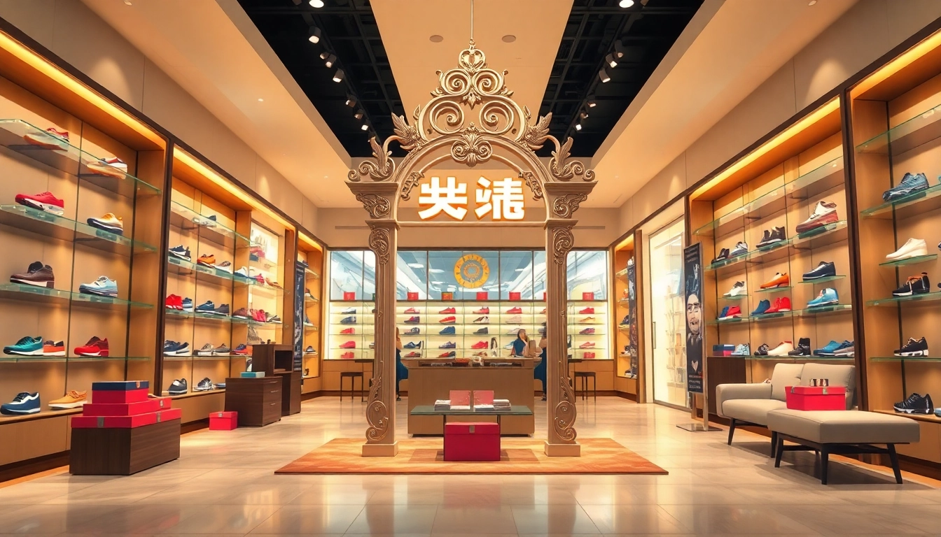 展示優塔中美觀的鞋店內部，明亮且舒適的環境擁有多樣鞋款。