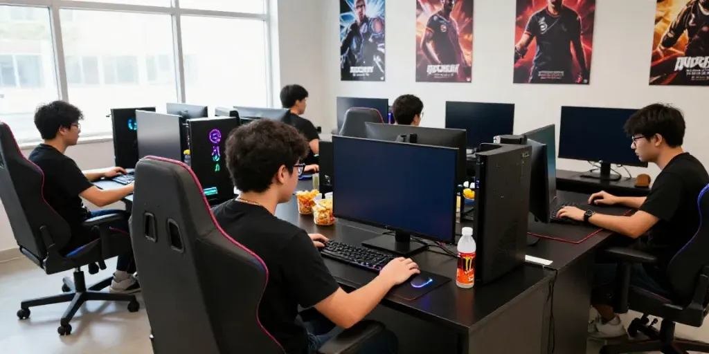 Energetic esports team engaged in competitive gaming at loket88 setup