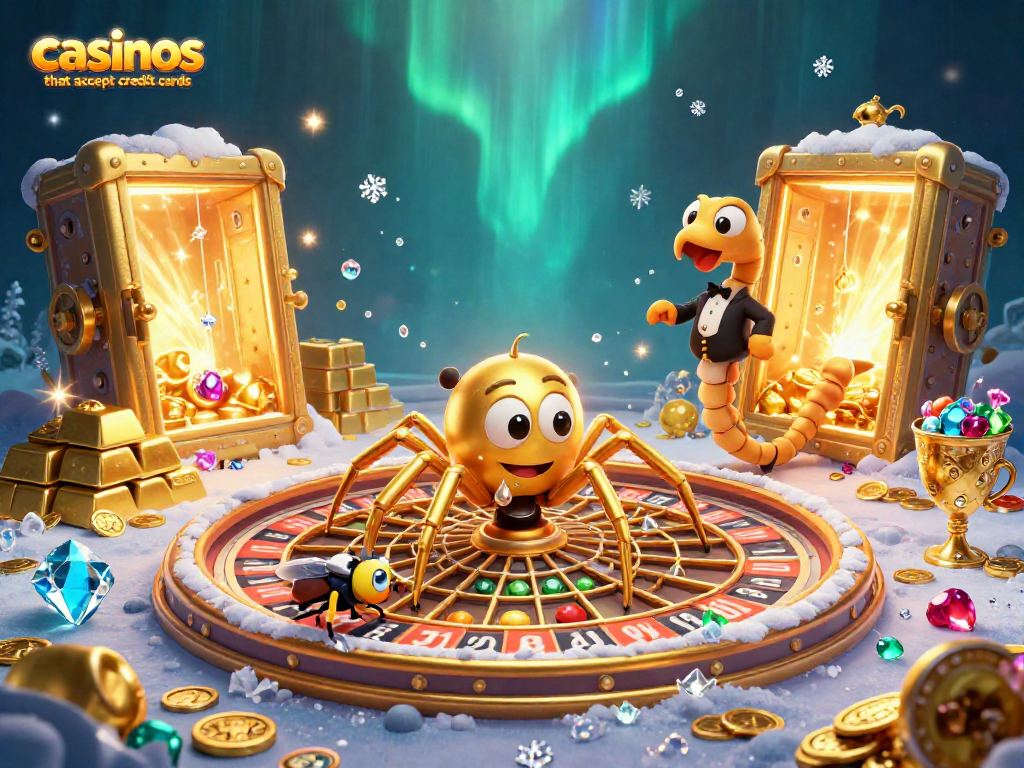 Experience thrilling action at casinos that accept credit cards with our 3D roulette-themed illustration.