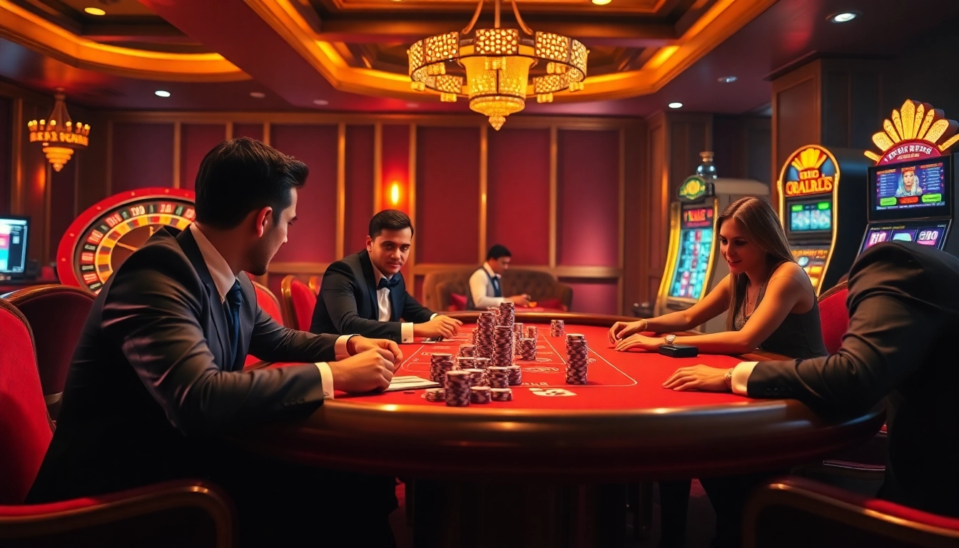 Exciting poker game scene at nohu90.com, showcasing high stakes and vibrant casino atmosphere.