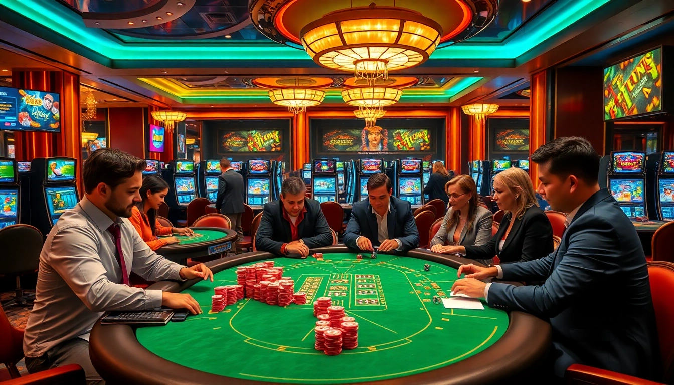Players experiencing excitement at Rikvip’s luxurious casino tables and games.