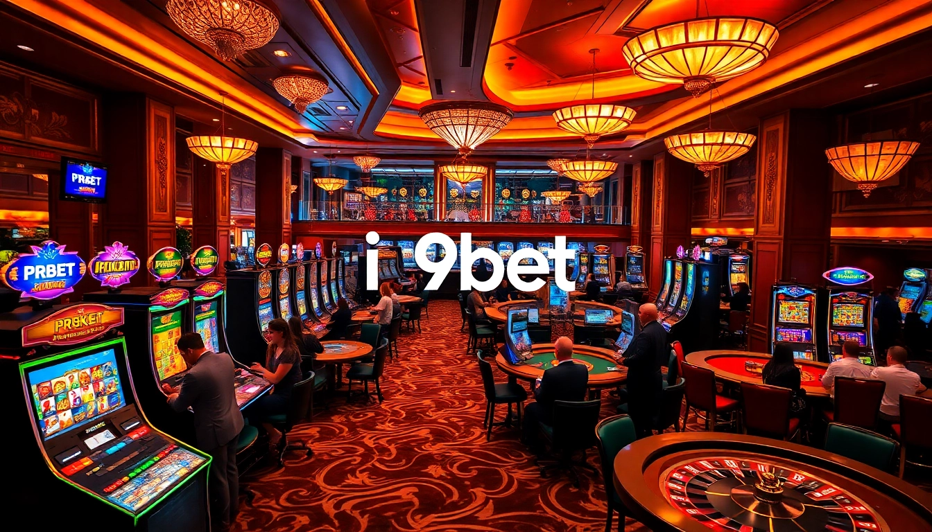 Experience the excitement at i9bet with glamorous casino games and vibrant players.