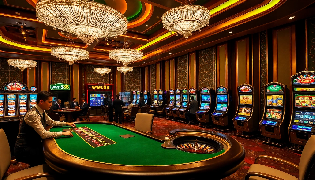 Players enjoying various games at an upscale casino showcasing the excitement of ww88 online gaming.