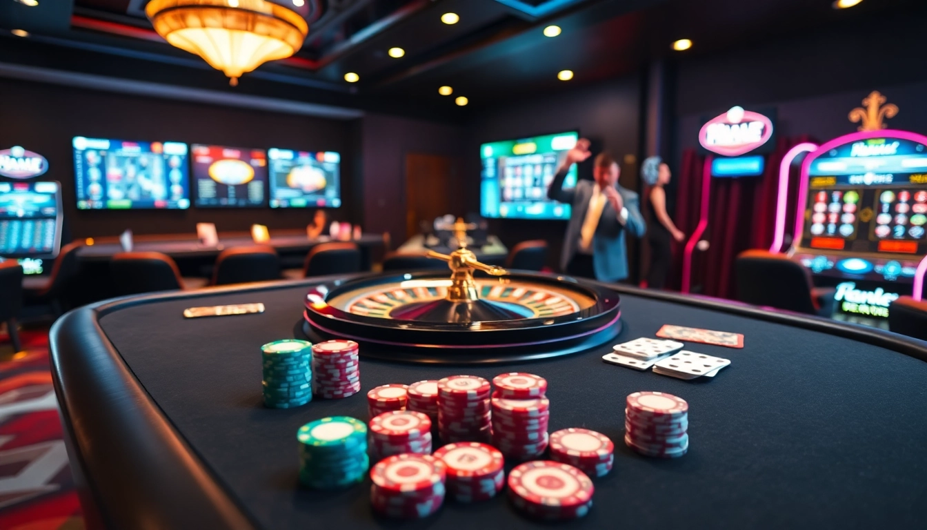 K9K9 features a high-energy casino environment with players enjoying poker, roulette, and slots.