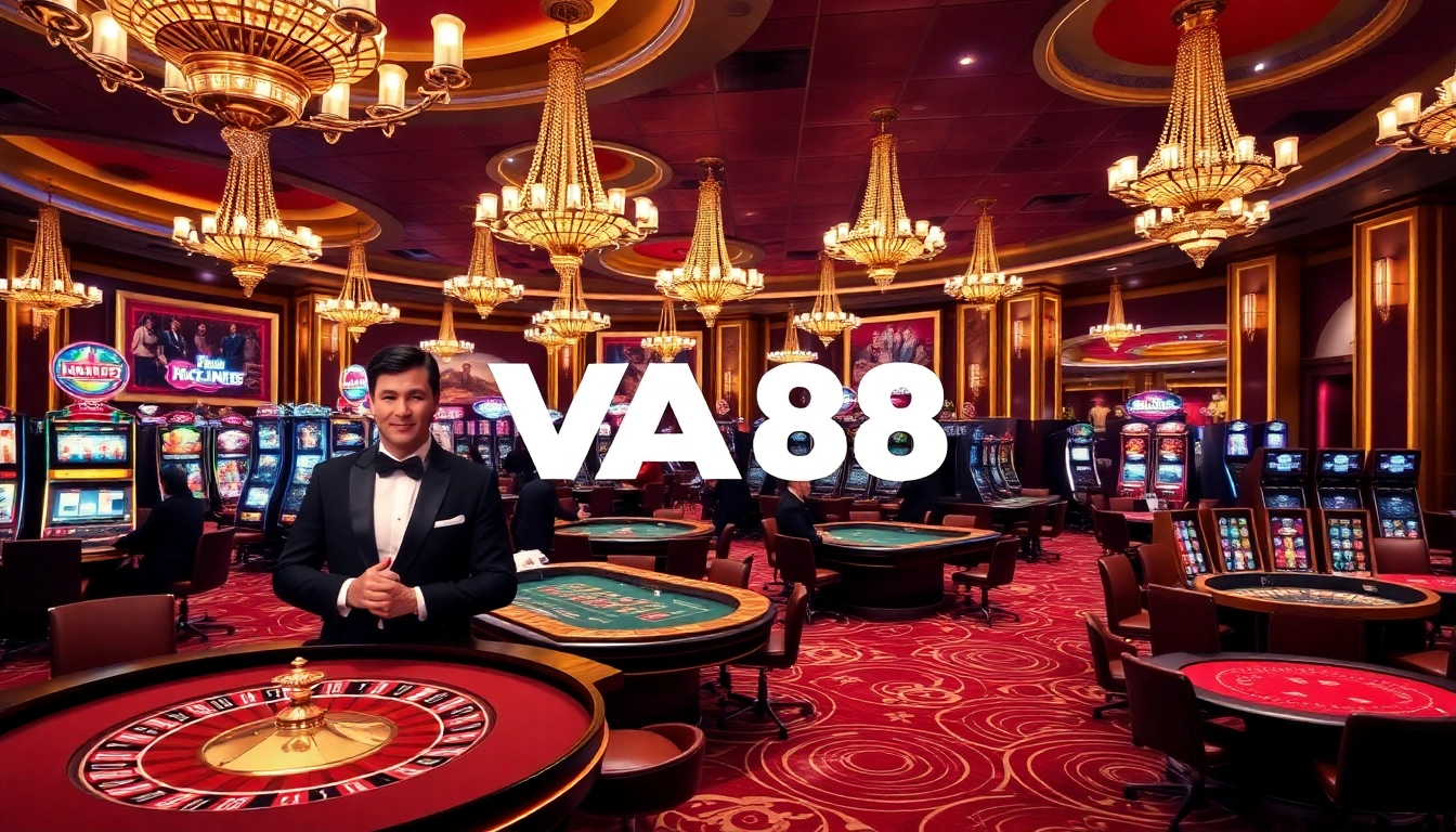 Experience the thrill of VA88 with elegant casino tables and immersive gaming environments.
