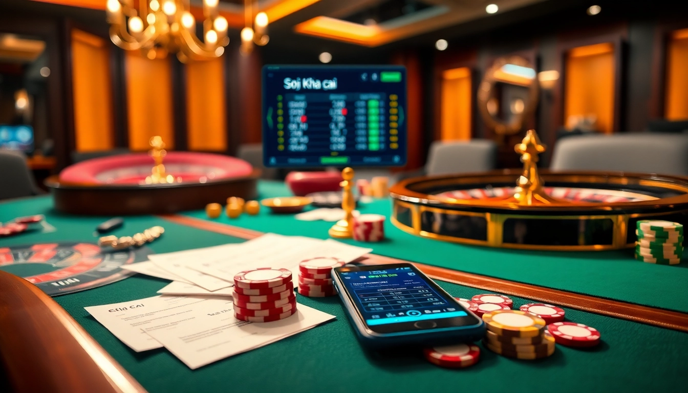 Sophisticated online betting platform highlighting soi keo nha cai with luxurious casino elements.