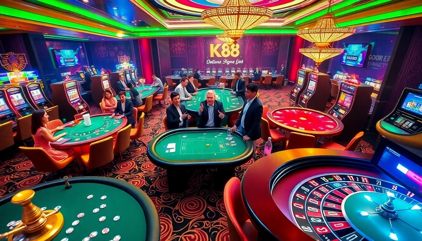 Experience the excitement of K88's online casino with vibrant tables and thrilling gameplay.