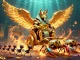 Experience thrilling bets at FIVE88 with our vibrant 3D illustration of a colossal golden scarab in a dazzling casino scene.