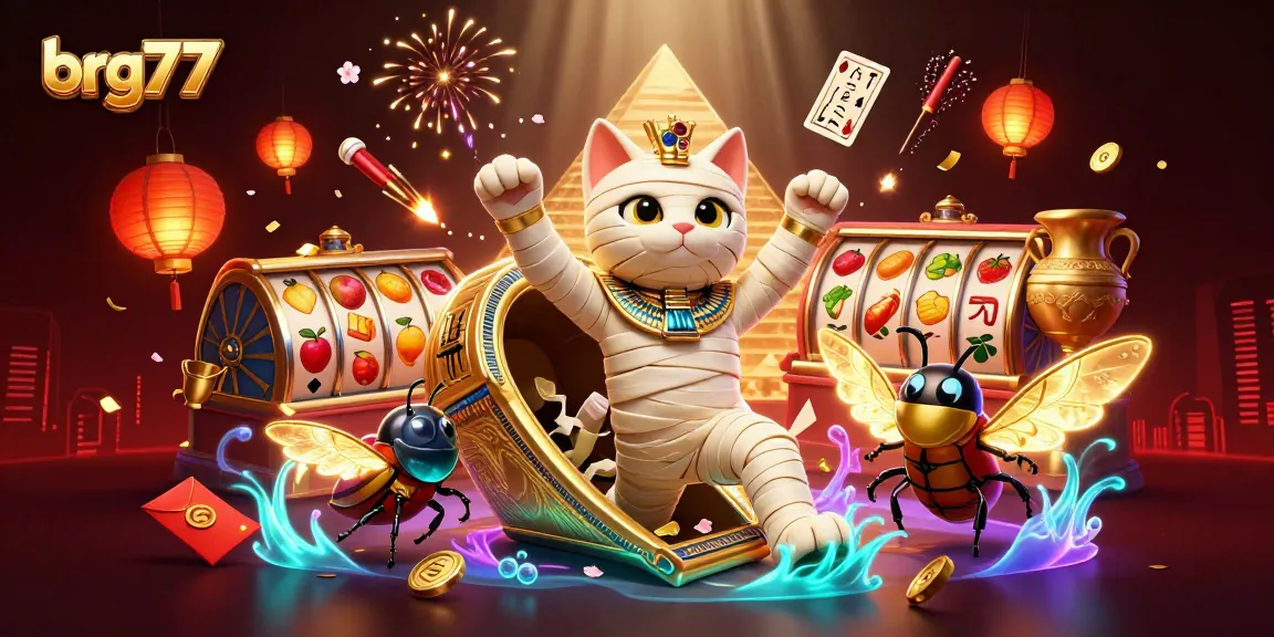 brg77 engages players with vibrant illustrated scenes of excitement in a casino atmosphere