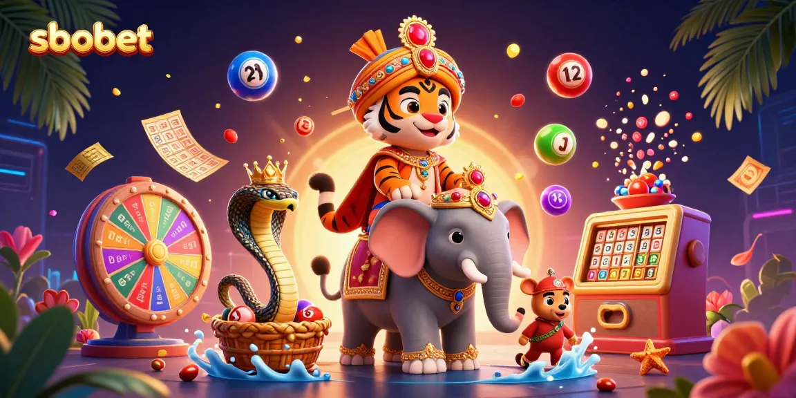 Engage in sbobet betting with a vibrant 3D casino scene featuring dynamic elements and characters.