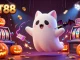 Engage with NET88 in a vibrant scene, featuring a ghost cat and casino elements for thrilling gameplay.