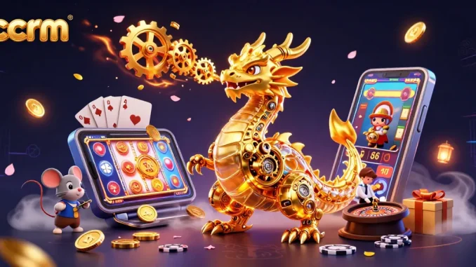 Engage with ccrm's golden dragon, spin slots, and explore vibrant casino elements.